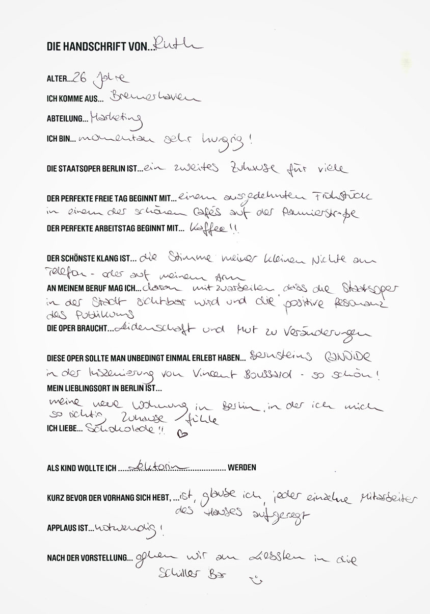 Handschrift von Ruth Abenstein