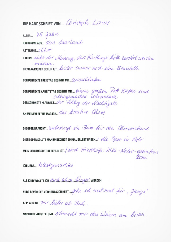 Die Handschrift von Christoph Lauer