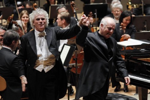 Simon Rattle und Daniel Barenboim Foto: Thomas Bartilla