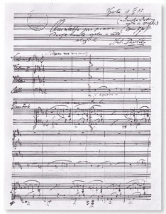 Autograph des Klavierquintetts Nr. 2 A-Dur op. 81 von Antonín Dvořák, Beginn des ersten Satzes